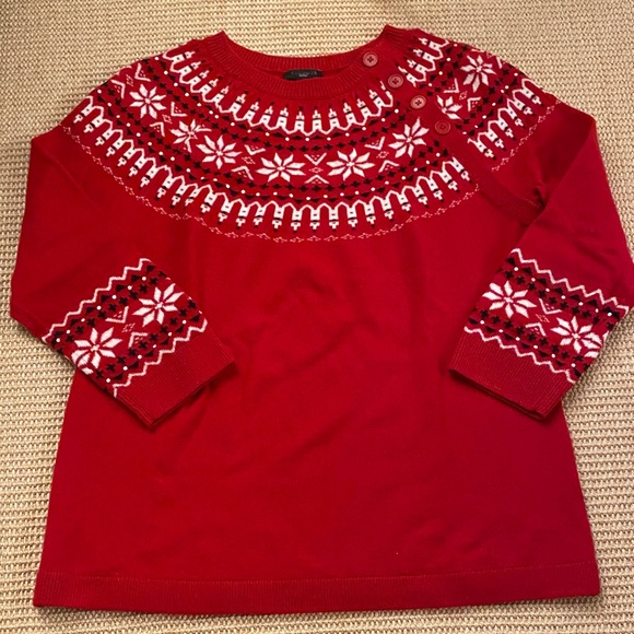 Talbots Sweaters - Talbots Red Fair Isle Sweater